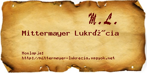 Mittermayer Lukrécia névjegykártya